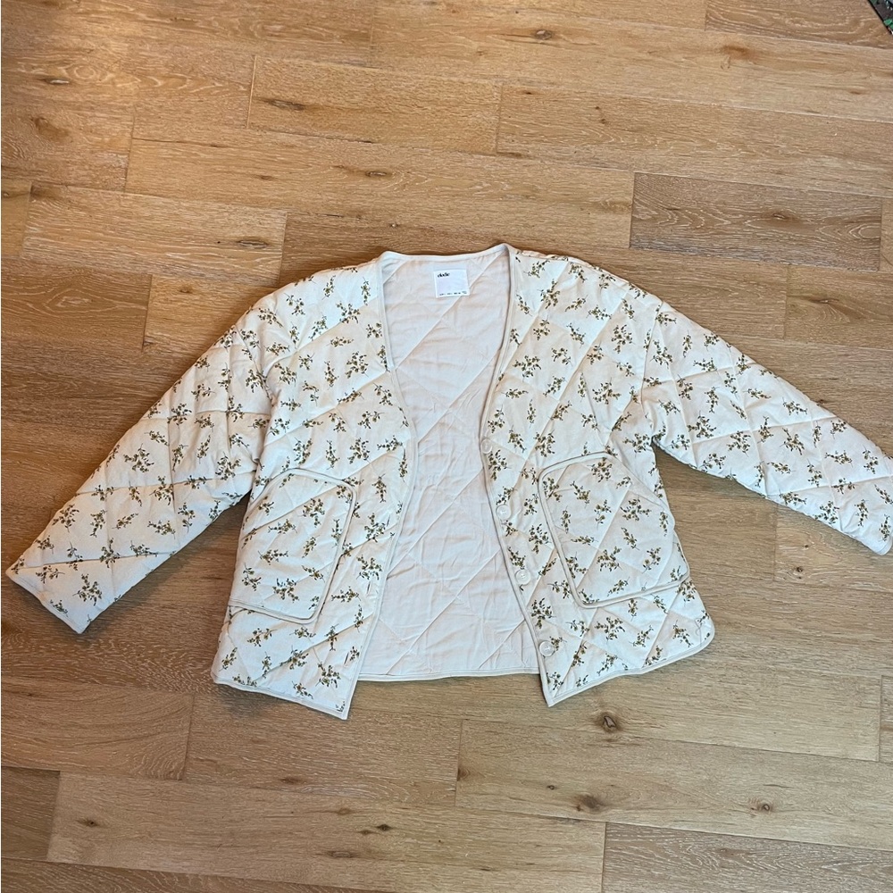 Elodie Quilted Floral Jacket in Ecru Combo Women’s Large